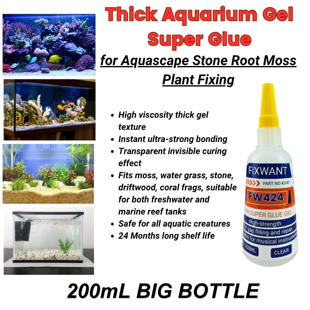 Aquarium Plant Glue Gel - High Viscosity Thick Aquarium Super Glue
