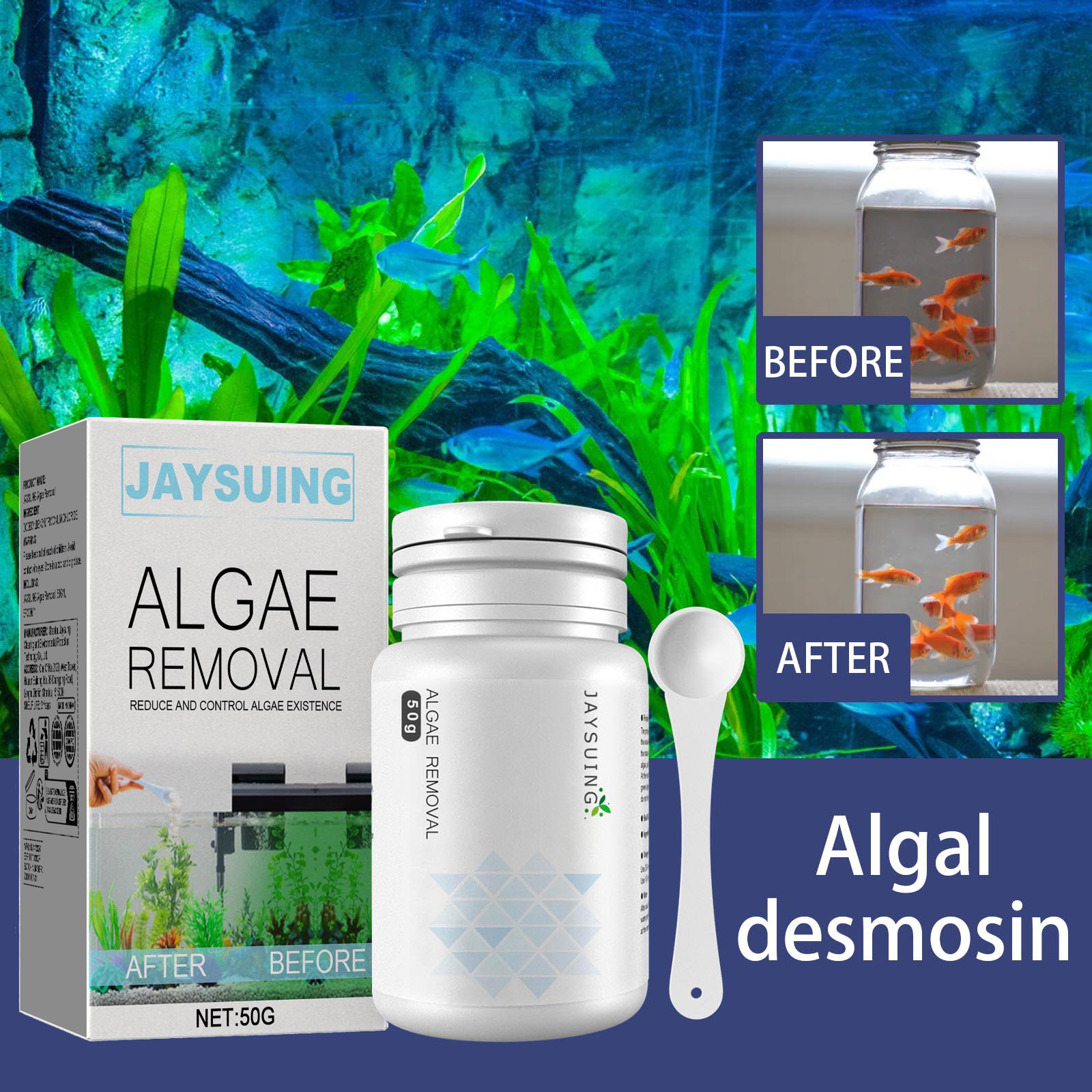 Planted Aquarium Algae Remover - Algae and moss remover; green water
