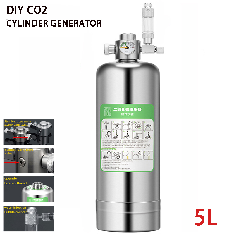 Planted Aquarium Co2 Kit - 5L Aquarium CO2 Generator CO2 Cylinder