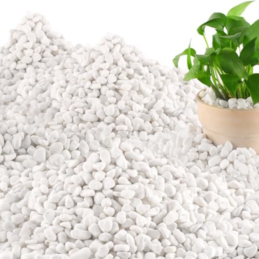 Aquarium Plant Gravel - Natural White Rocks, 1/4