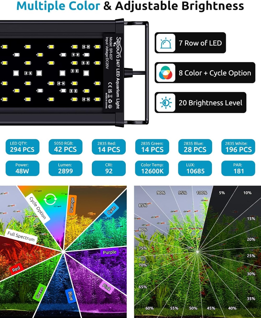 Plant Growth Aquarium Light, 2 - Planted Aquarium Cycling 리뷰 및 가격