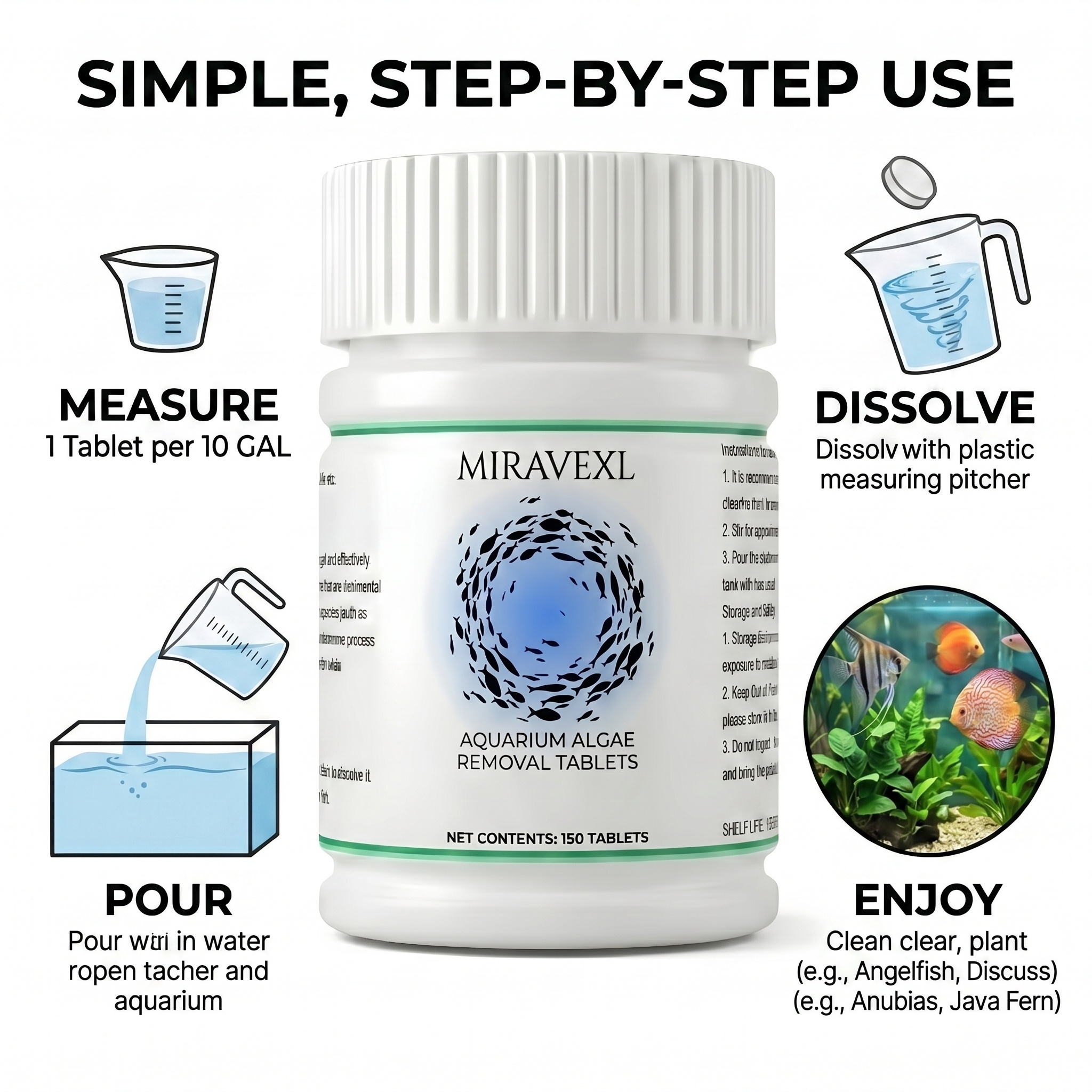 150 Ct Aquarium Algae Removal  - Planted Aquarium Algae Remover 리뷰 및 가격